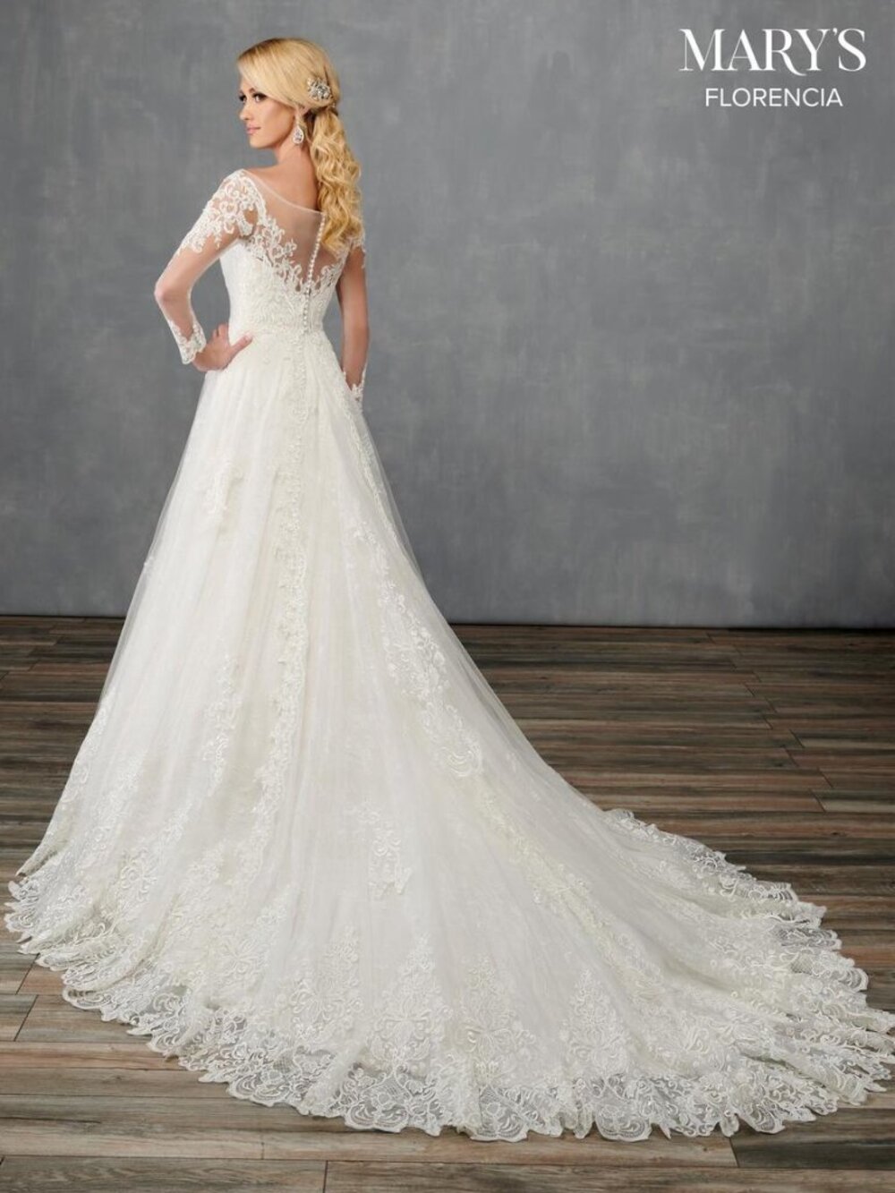 NWT Mary’s Florencia Ivory Lace A-Line Wedding Dress Size 10 - Picture 3 of 6